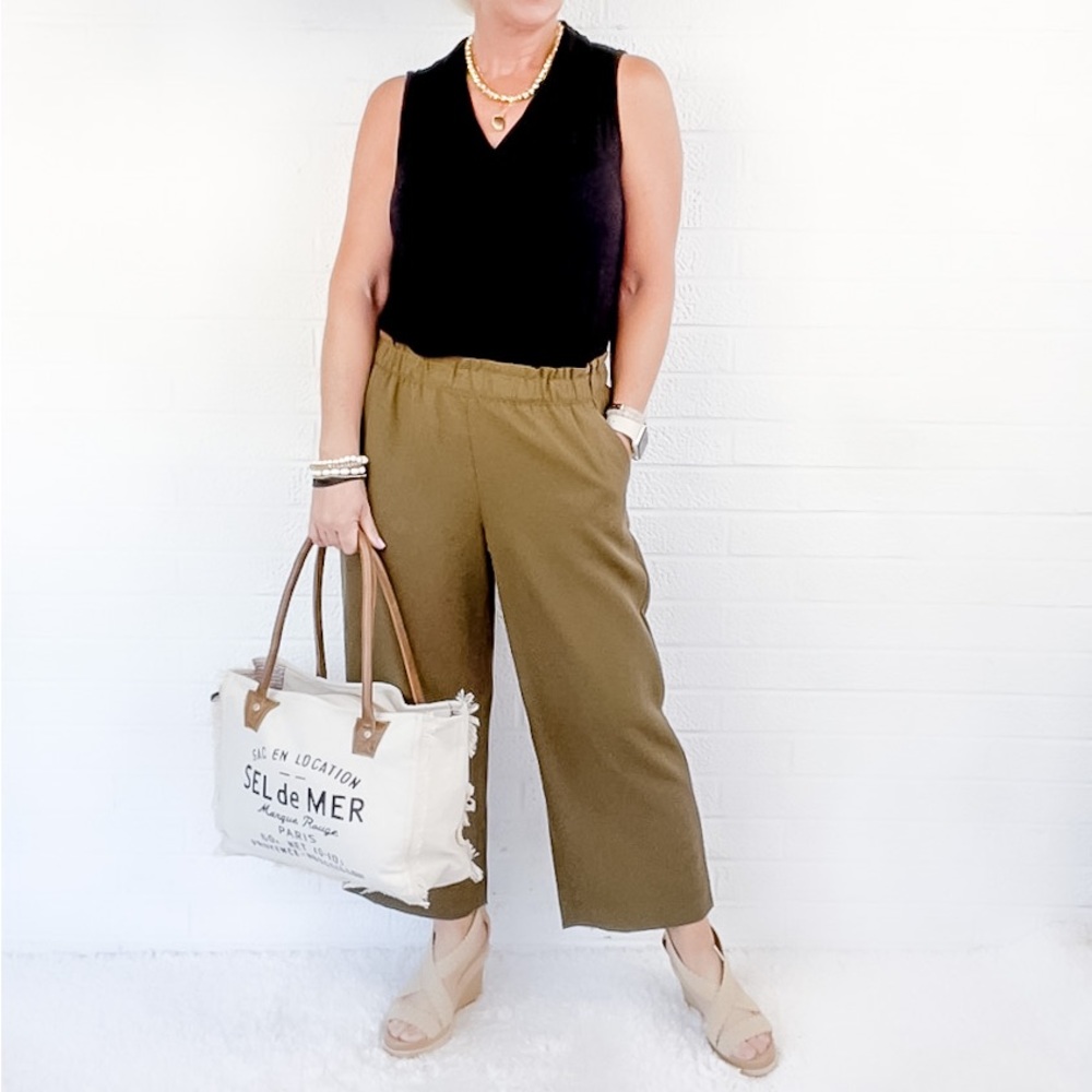 NWT Talbots Olive Crop Pants - SP